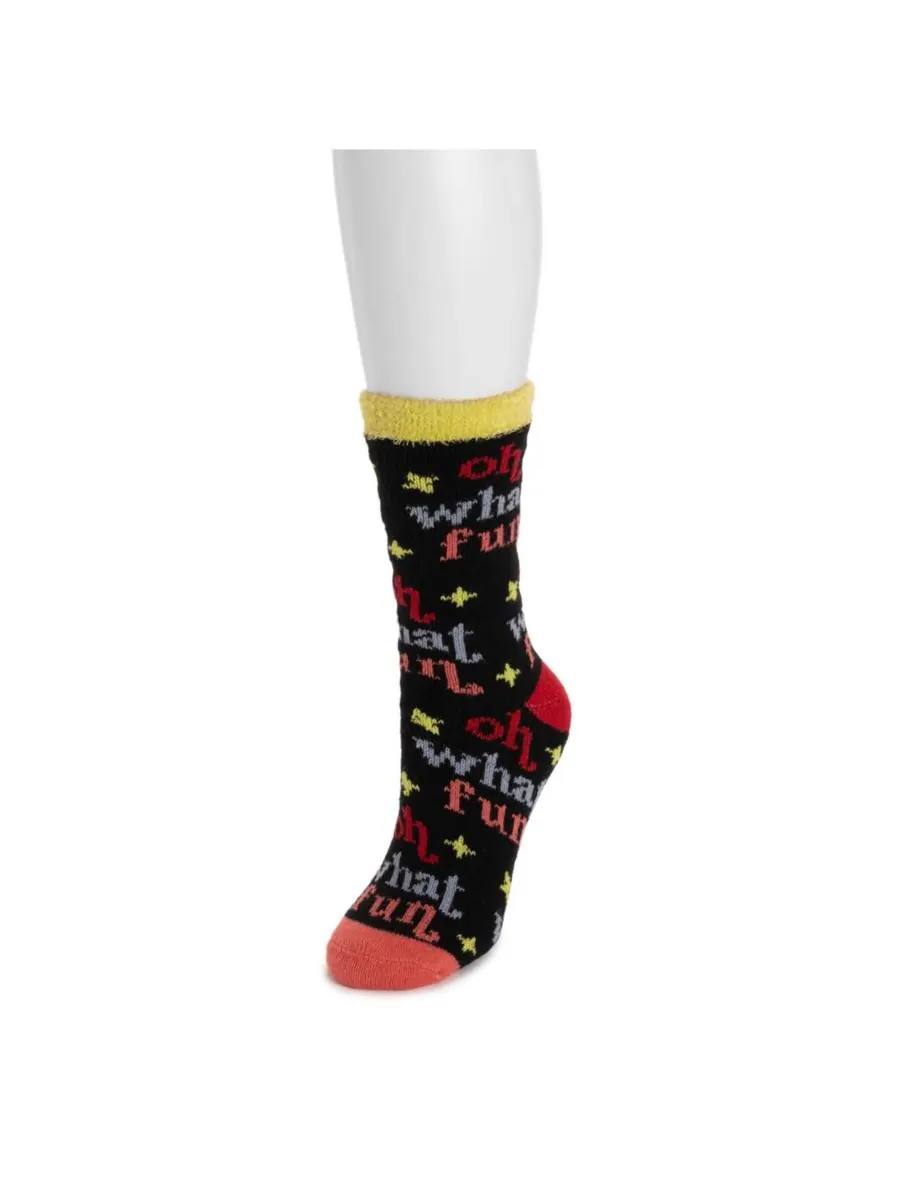 Высокие двухслойные носки для праздников MUK LUKS — изображение 2 из 2, черный/мульти
