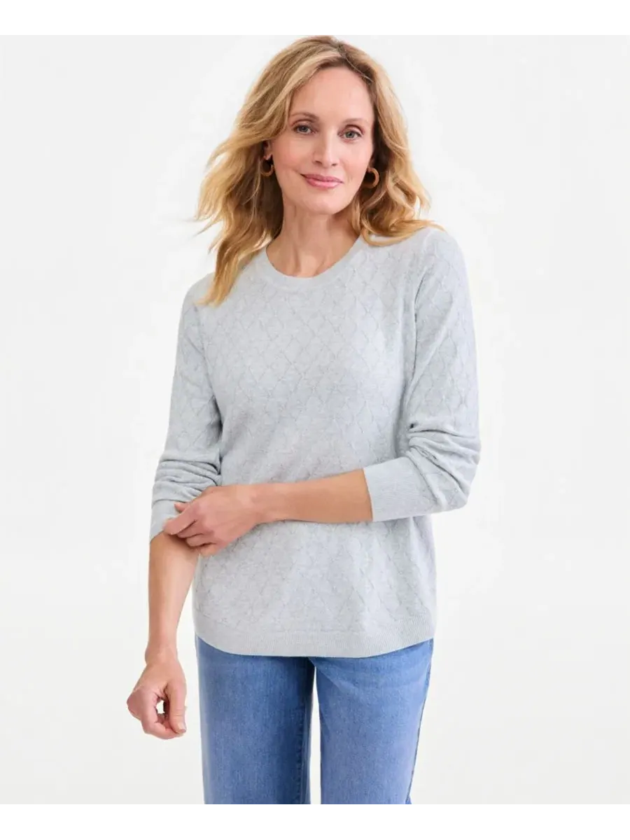 Свитер с длинным рукавом Curved Hem Style & Co — изображение 2 из 3, серый