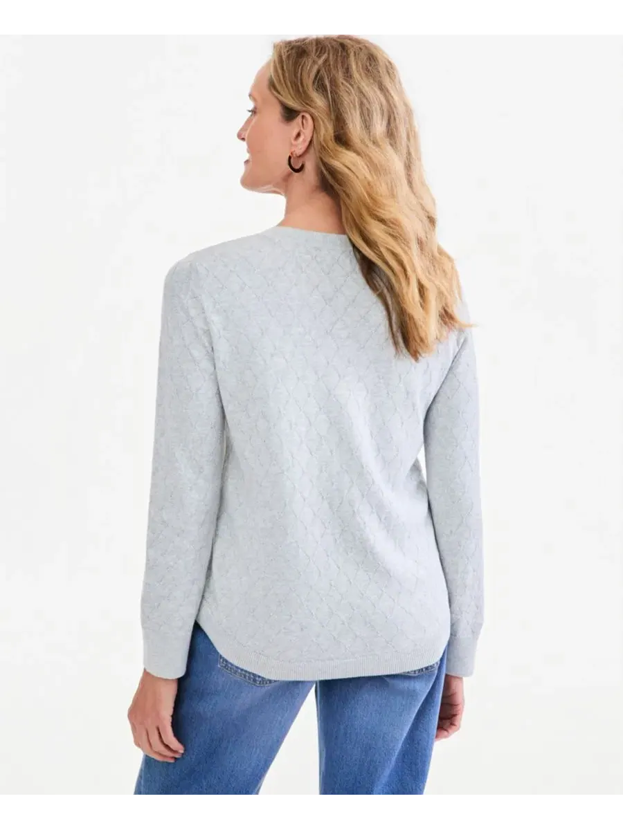 Свитер с длинным рукавом Curved Hem Style & Co — изображение 3 из 3, серый