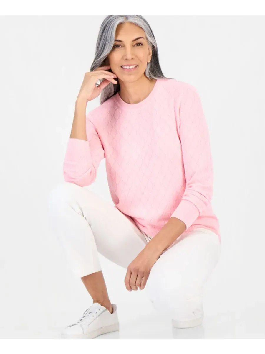 Свитер с длинным рукавом Style & Co — изображение 2 из 3, розовый