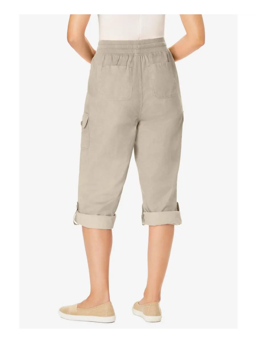 Женские брюки-капри/бермуды Within Convertible Length Cargo Woman Within — изображение 2 из 3, натуральный хаки