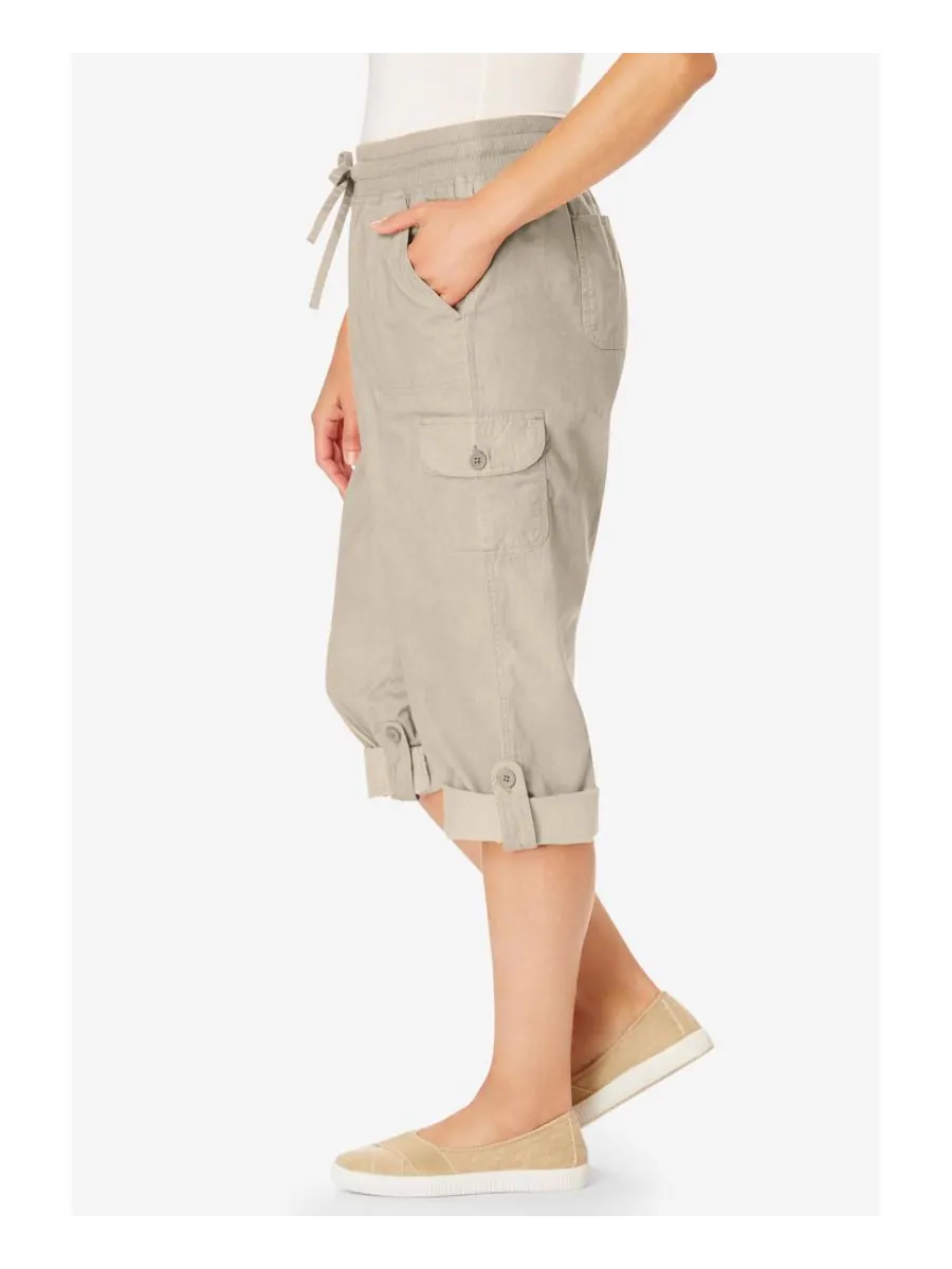 Женские брюки-капри/бермуды Within Convertible Length Cargo Woman Within — изображение 3 из 3, натуральный хаки