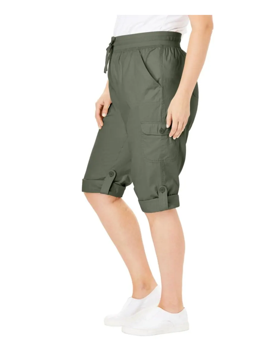 Женские брюки-капри/бермуды Within Convertible Length Cargo Woman Within — изображение 3 из 3, оливковый зеленый