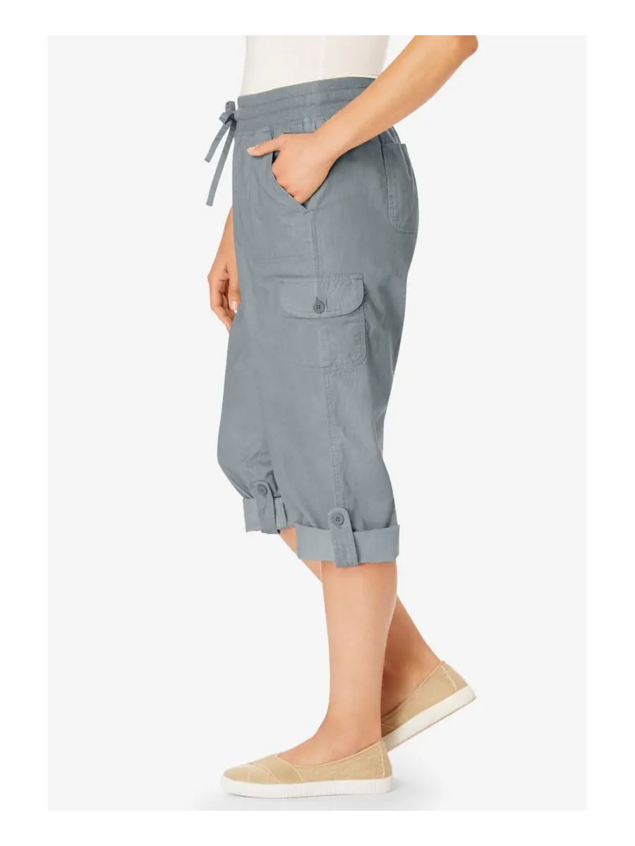 Женские брюки-капри/бермуды Within Convertible Length Cargo Woman Within — изображение 2 из 3, серый