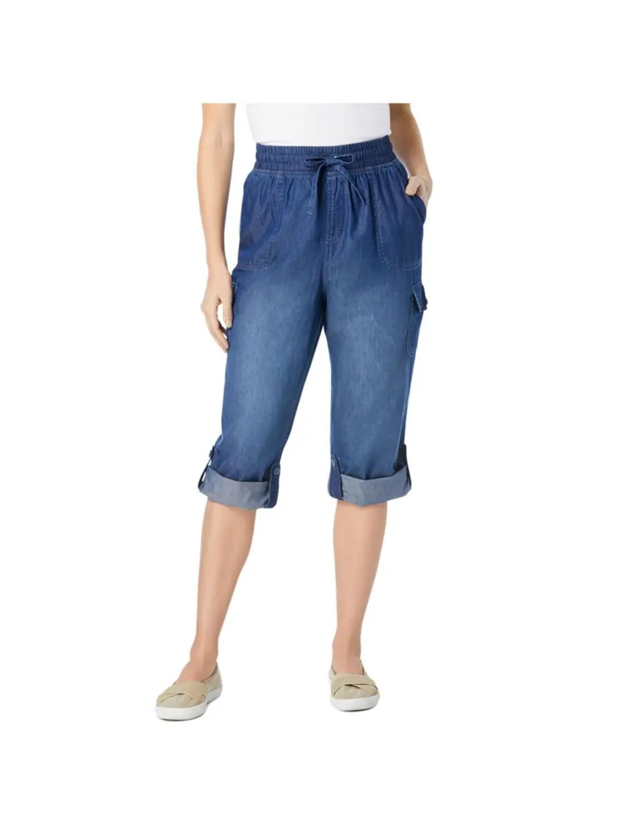 Женские брюки-капри/бермуды Within Convertible Length Cargo Woman Within, Medium stonewash sanded — изображение 1 из 3