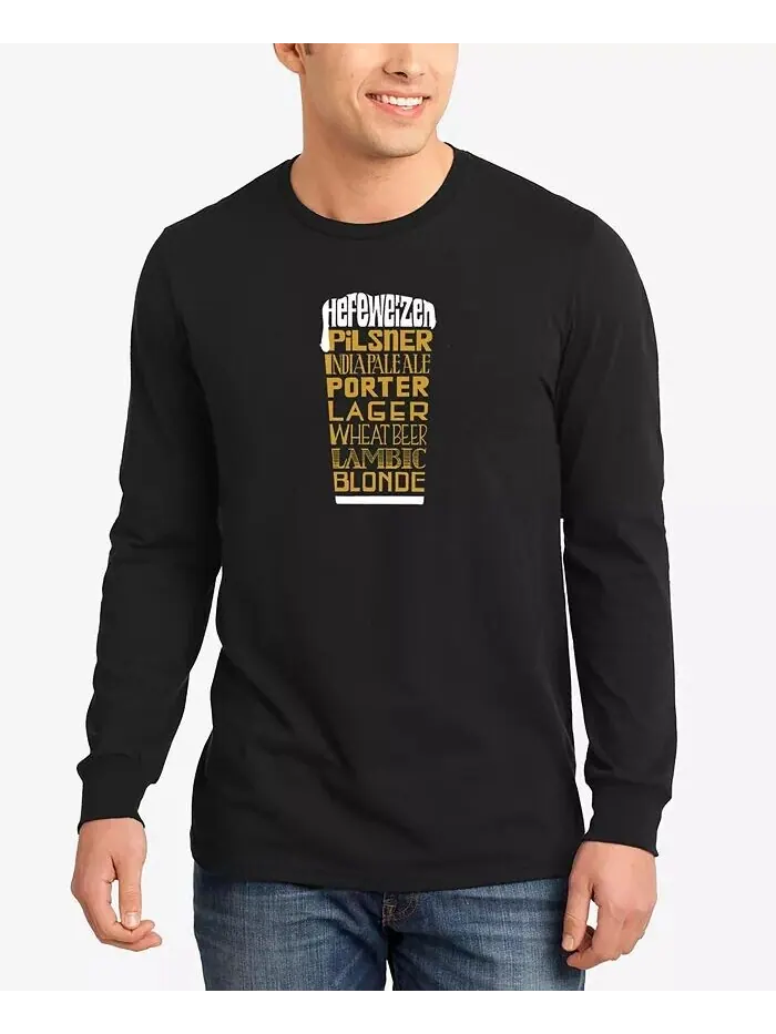 Мужская футболка с длинными рукавами Styles of Beer Word Art LA Pop Art — изображение 1 из 3, черный