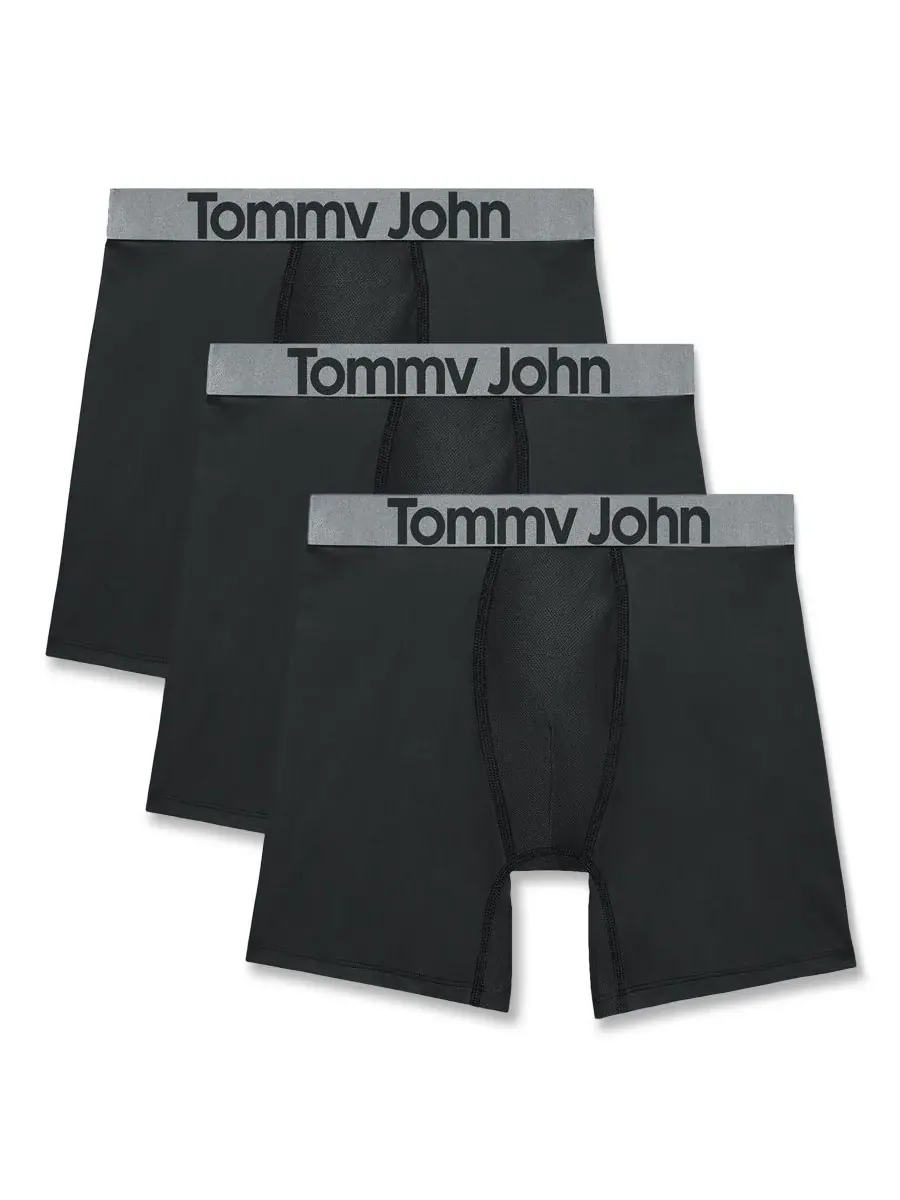 Tommy John Мужские спортивные микро-боксеры, комплект из 3 штук — изображение 1 из 4, черный
