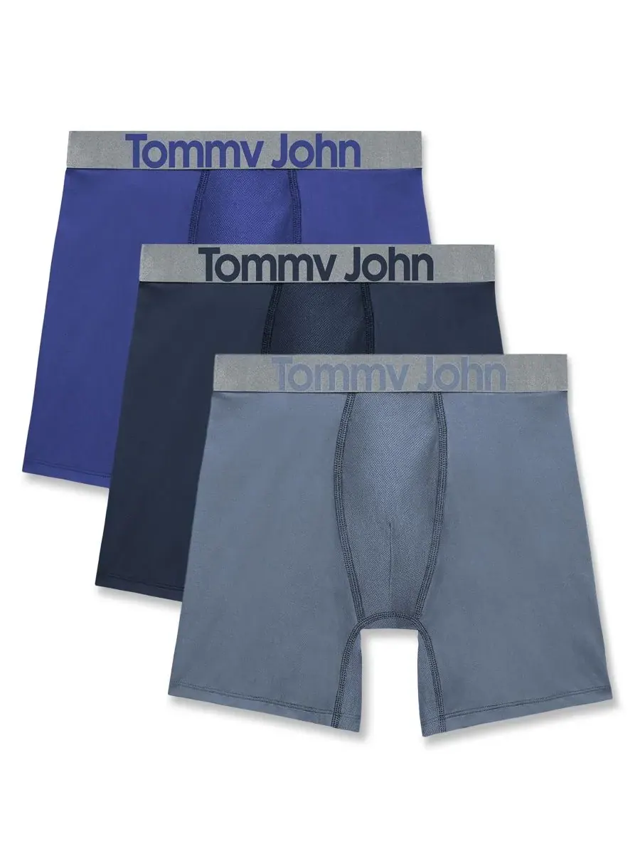 Tommy John Мужские спортивные микро-боксеры, комплект из 3 штук — изображение 1 из 4, синий