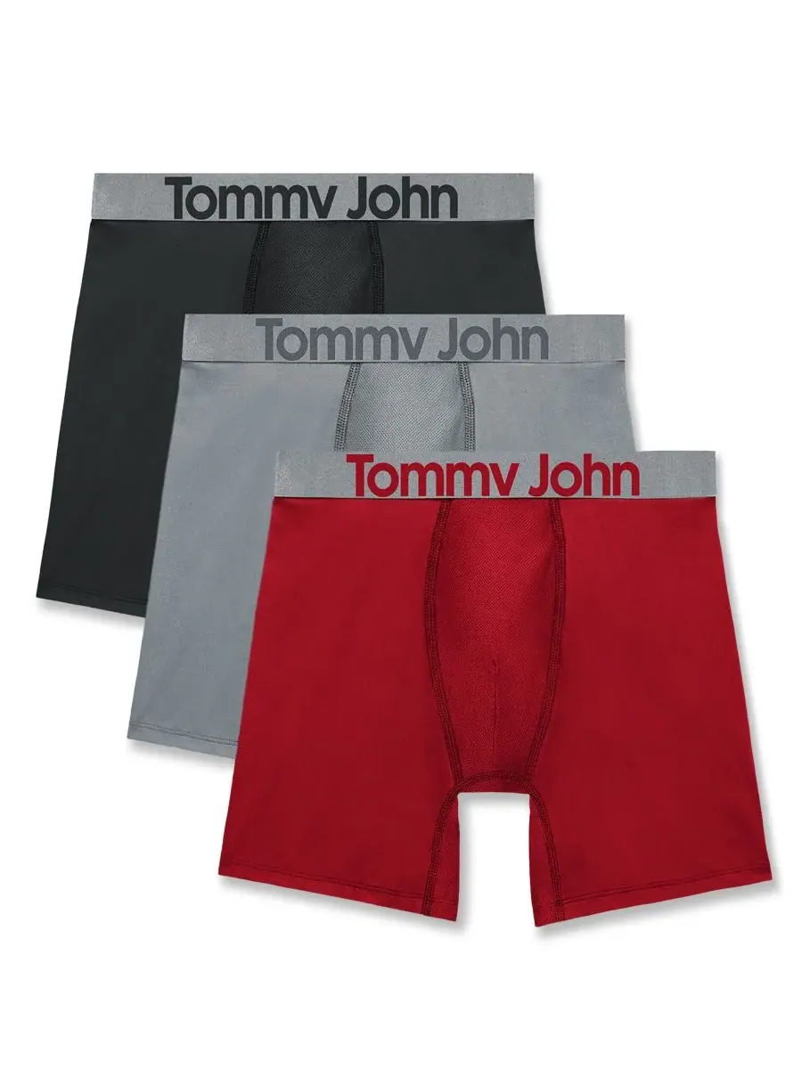 Tommy John Мужские спортивные микро-боксеры, комплект из 3 штук — изображение 1 из 3, красный