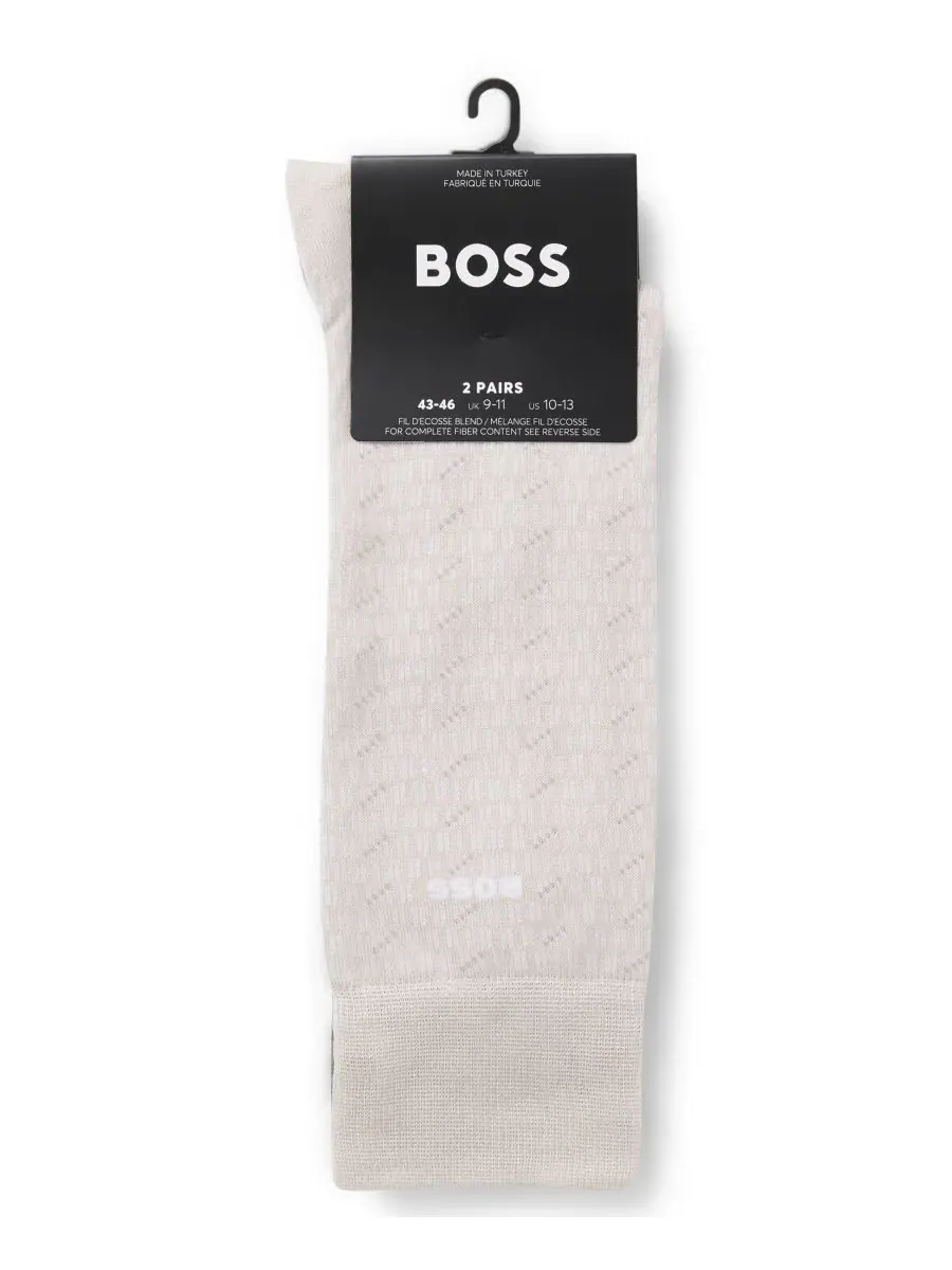 Мужские носки с узором в виде булавок, 2 шт Hugo Boss — изображение 3 из 3, кремовый/серый