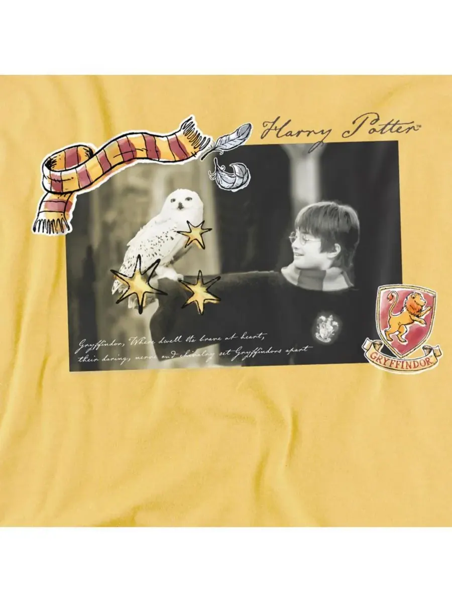 Мужская футболка с кадром из фильма «В образе Хедвиг» Harry Potter — изображение 2 из 3, желтый