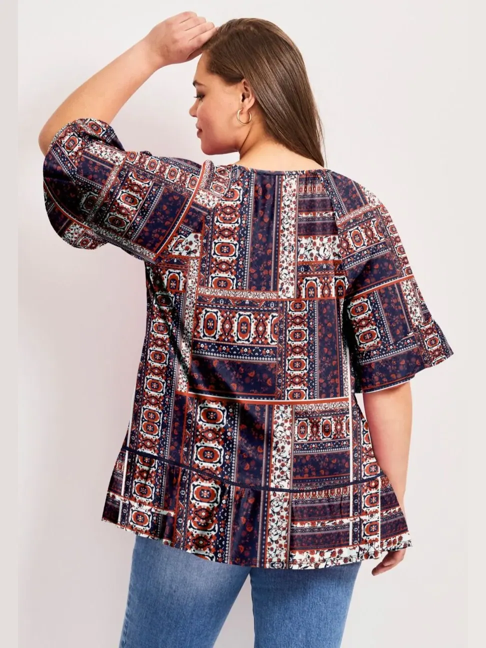 Женский топ с рукавами-крылышками AVENUE, Americana Patchwork — изображение 3 из 3