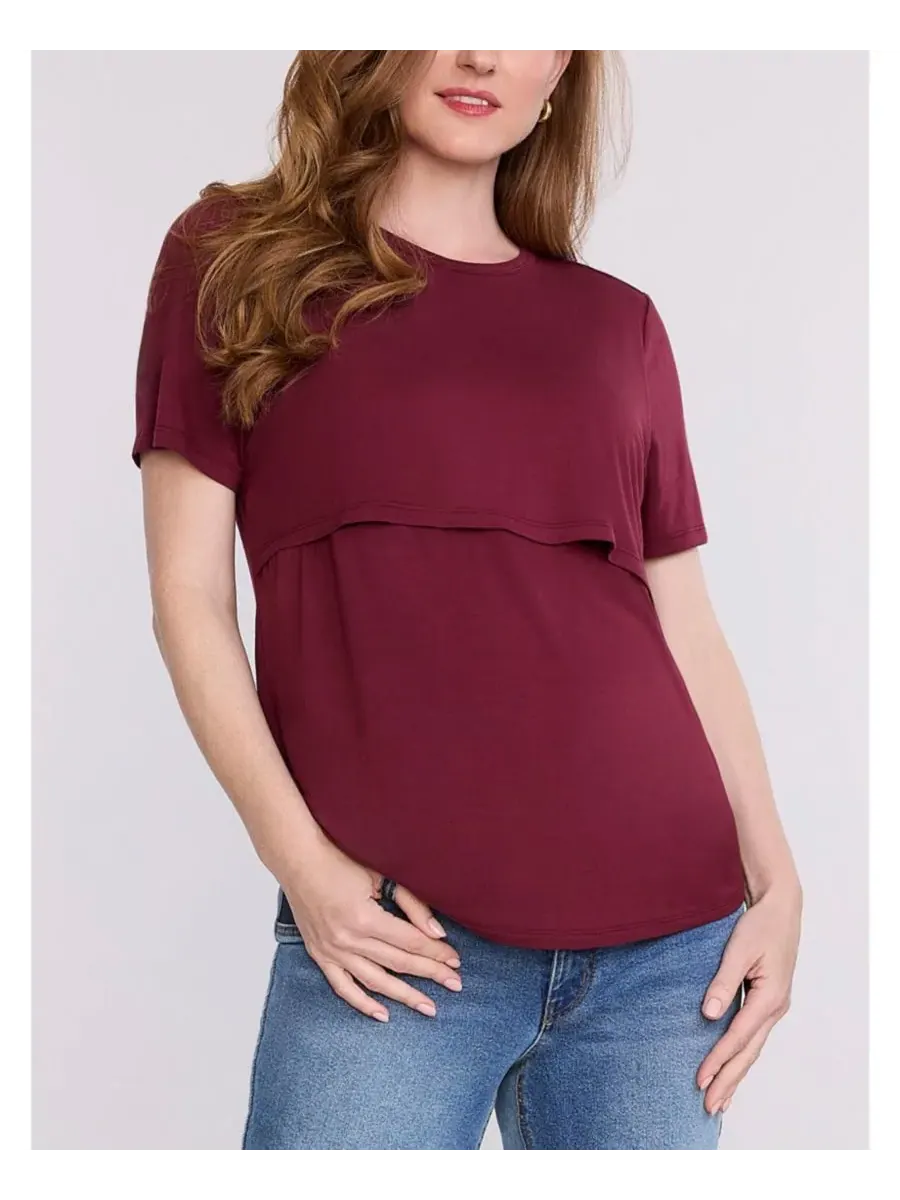 Maternity Motherhood Tops Motherhood Maternity, Tawny Port
