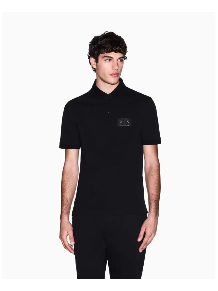 Мужская рубашка поло из пике A|X Armani Exchange — черный