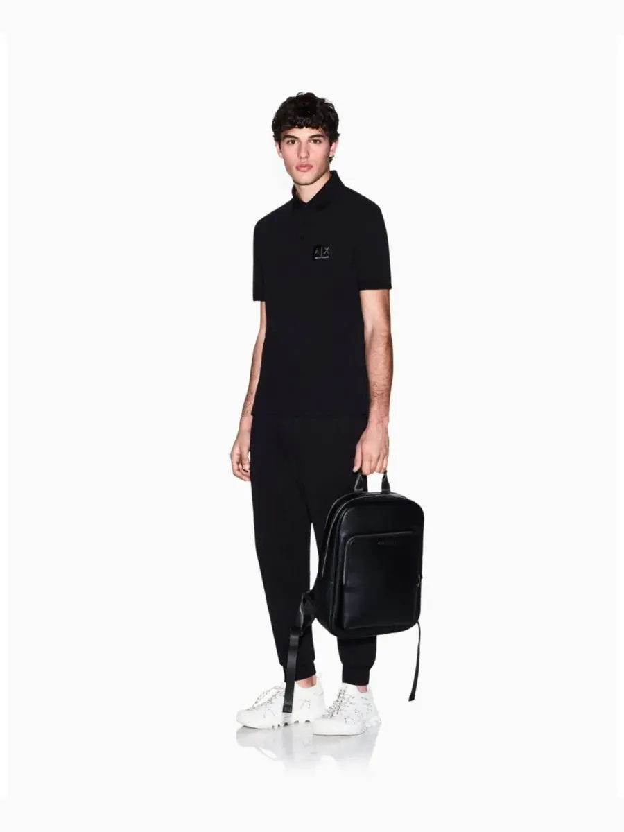 Мужская рубашка поло из пике A|X Armani Exchange — изображение 2 из 5, черный
