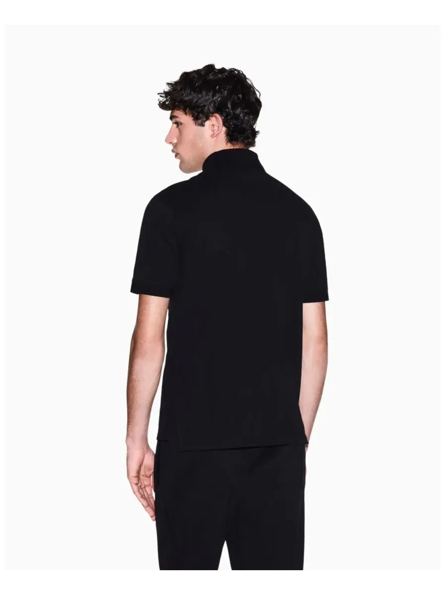 Мужская рубашка поло из пике A|X Armani Exchange — изображение 3 из 5, черный