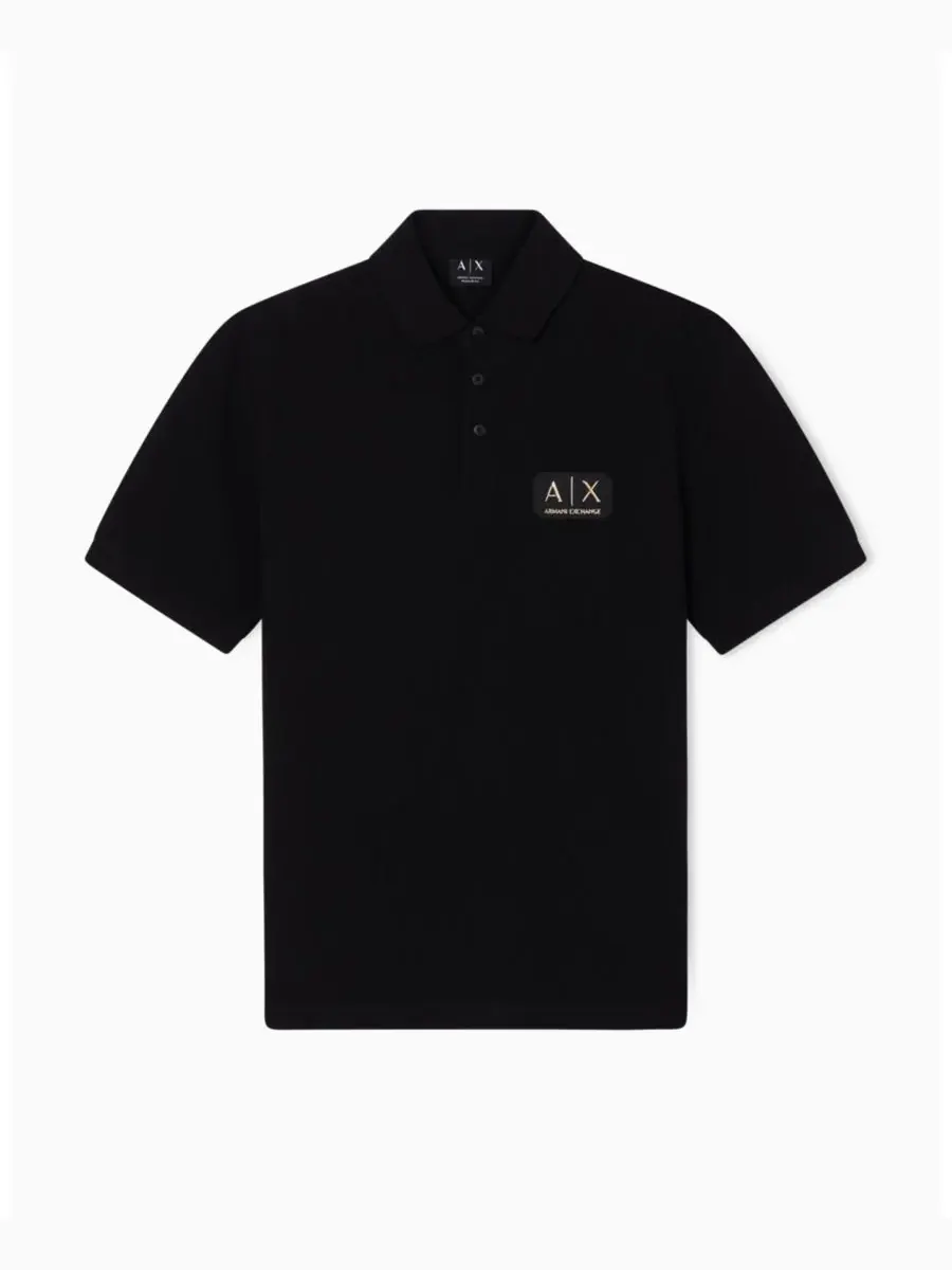 Мужская рубашка поло из пике A|X Armani Exchange — изображение 5 из 5, черный
