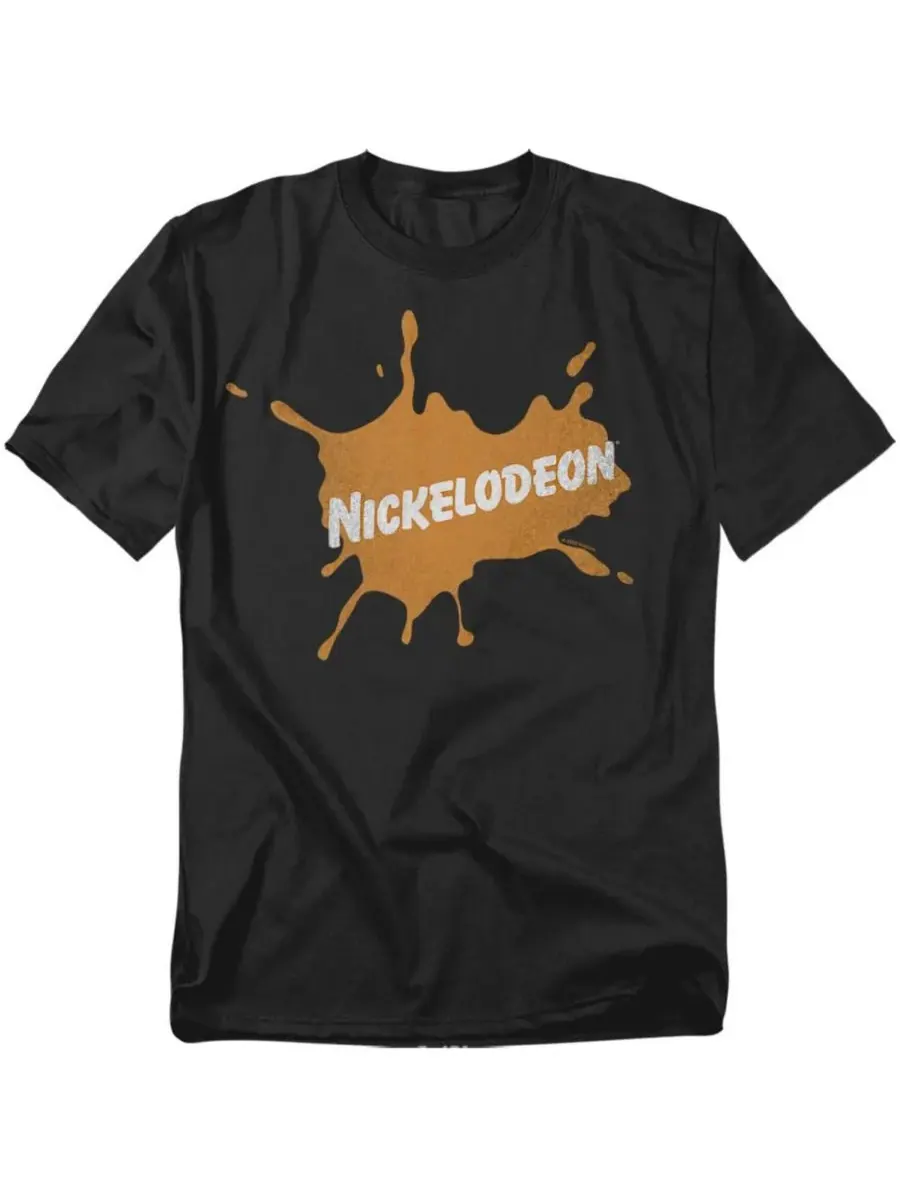 Мужская футболка с логотипом Nickelodeon Nick Retro Burst Logovision — черный