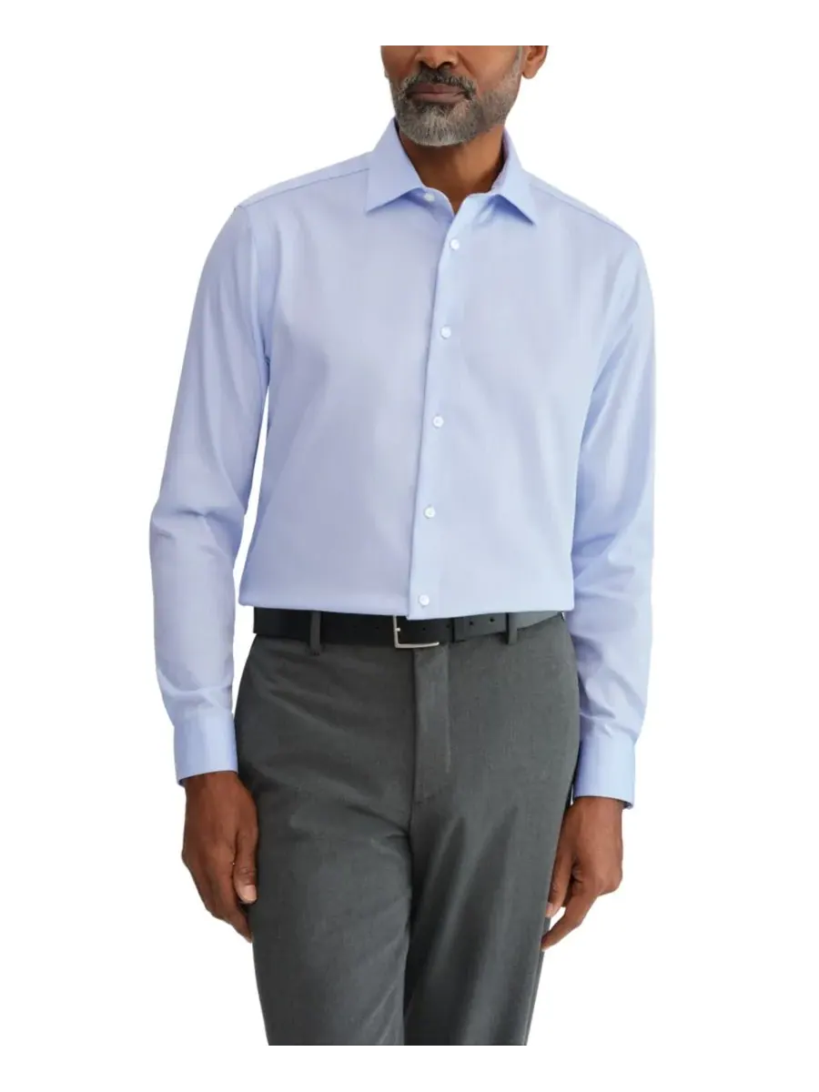 Мужская однотонная рубашка прямого кроя из эластичной ткани Calvin Klein