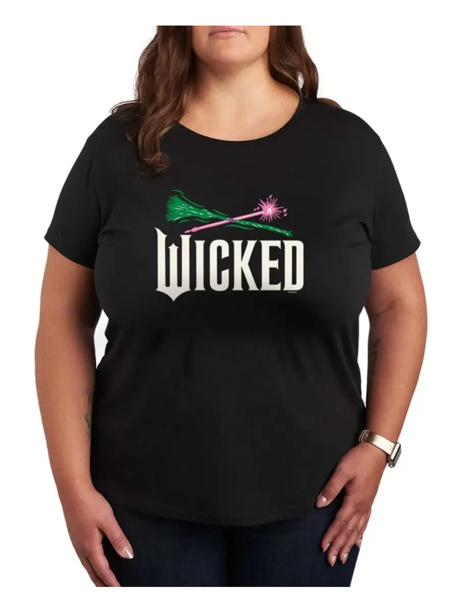 Футболка с коротким рукавом и графическим принтом Wicked больших размеров Hybrid Apparel — изображение 1 из 3, черный