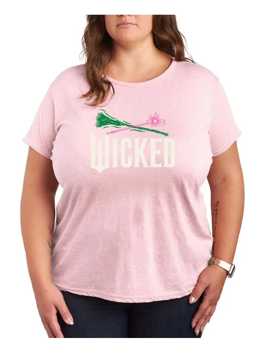Футболка с коротким рукавом и графическим принтом Wicked больших размеров Hybrid Apparel — изображение 1 из 3, розовый