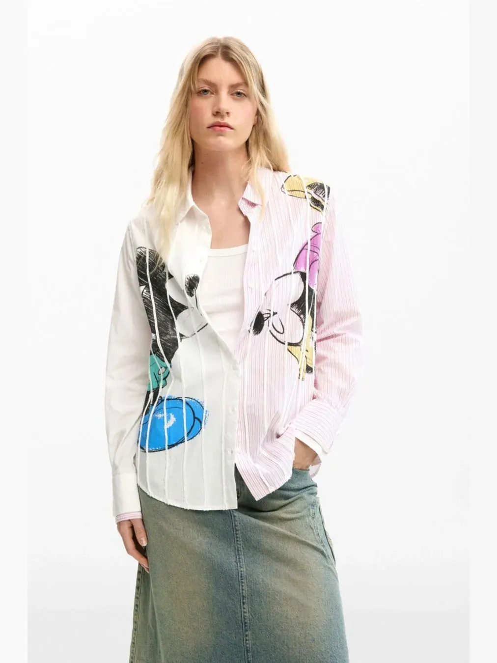 Женская футболка с Микки и Минни Маус Desigual — белый