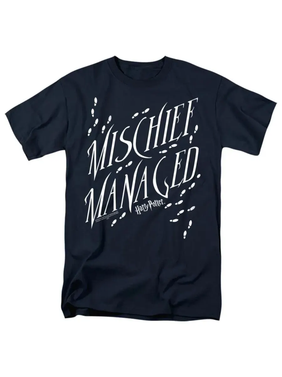 Футболка с принтом Mischief Managed Harry Potter — изображение 1 из 3, темно-синий