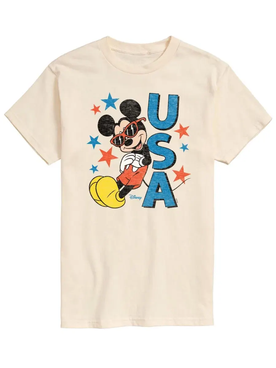 Мужские футболки с коротким рукавом Disney Mickey USA AIRWAVES — изображение 1 из 3, бежевый