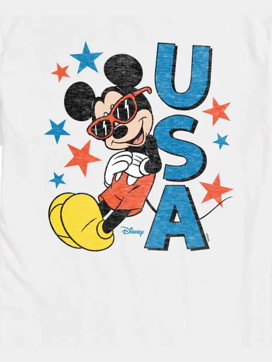 Мужские футболки с коротким рукавом Disney Mickey USA AIRWAVES — изображение 3 из 3, белый