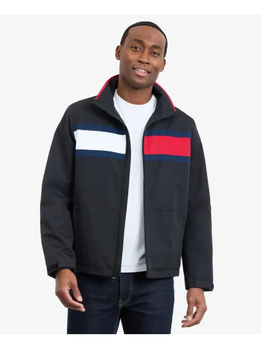 Tommy Hilfiger Мужская куртка с длинными рукавами и логотипом в парусиновом стиле — изображение 2 из 6, черный