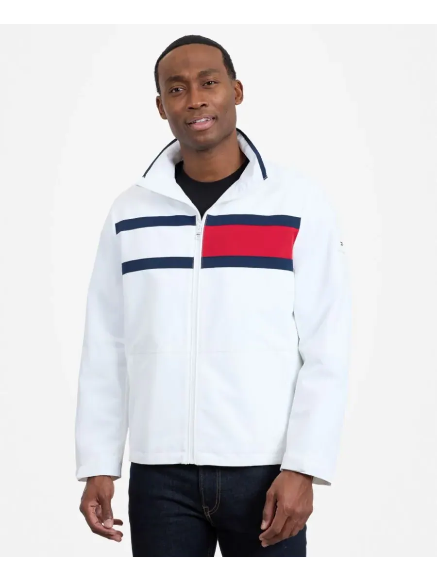 Tommy Hilfiger Мужская куртка с длинными рукавами и логотипом в парусиновом стиле — изображение 2 из 6, белый