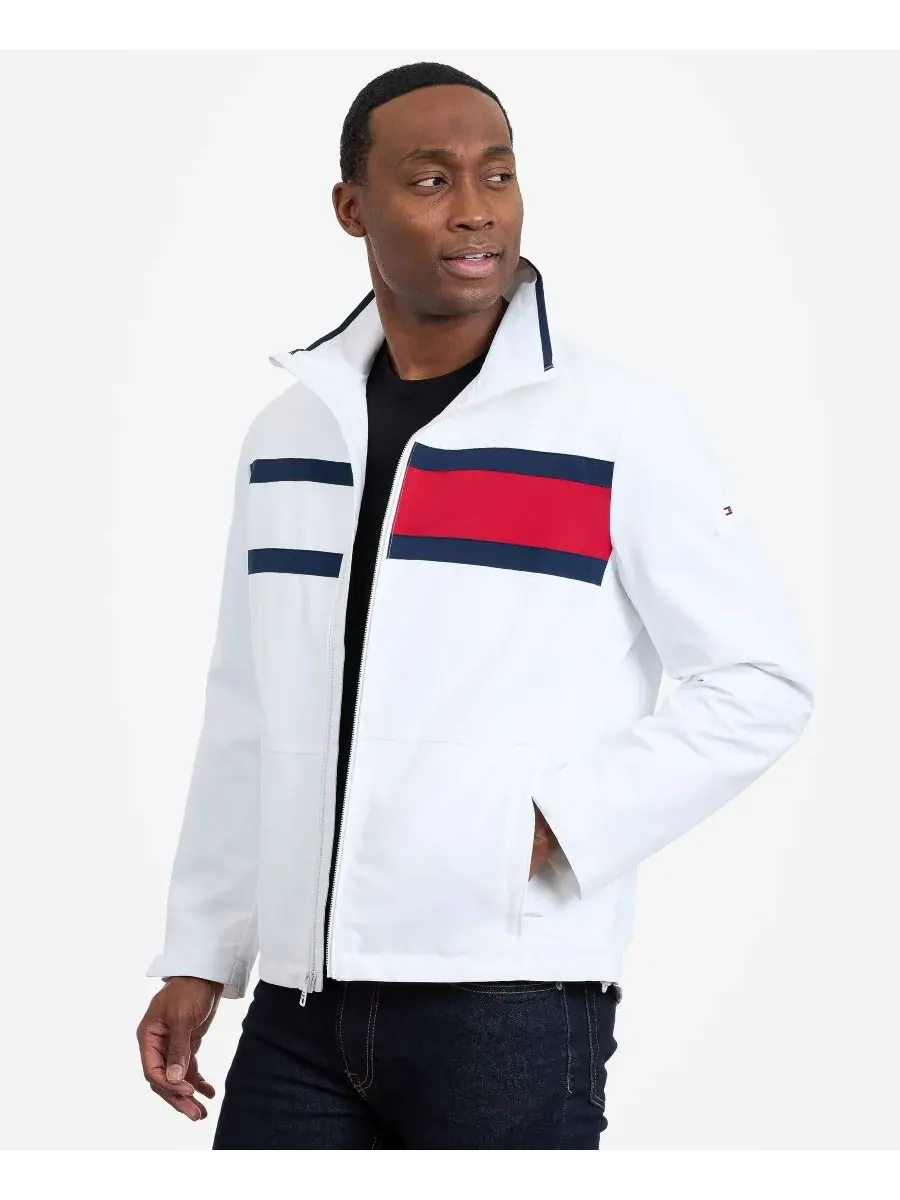 Tommy Hilfiger Мужская куртка с длинными рукавами и логотипом в парусиновом стиле — изображение 3 из 6, белый