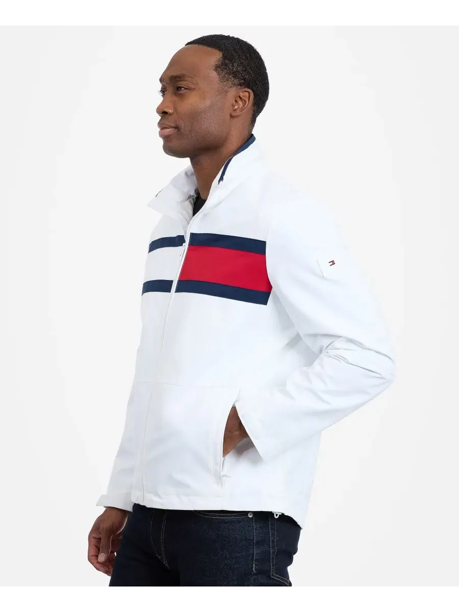 Tommy Hilfiger Мужская куртка с длинными рукавами и логотипом в парусиновом стиле — изображение 4 из 6, белый