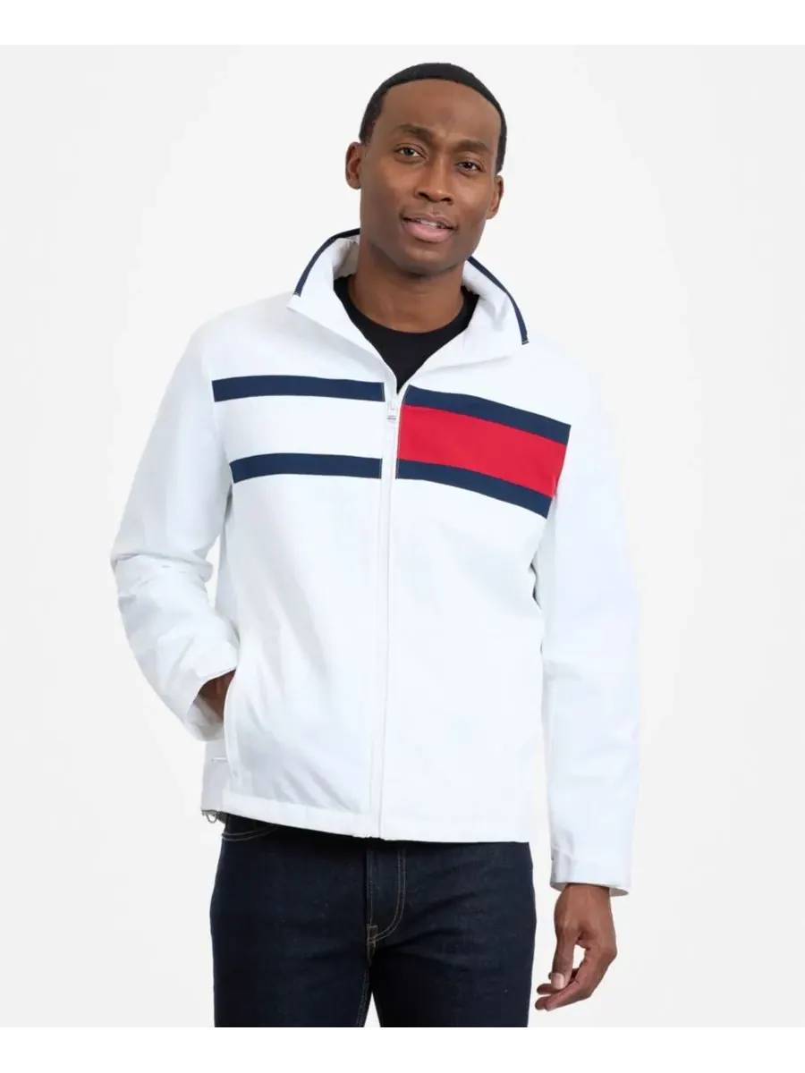 Tommy Hilfiger Мужская куртка с длинными рукавами и логотипом в парусиновом стиле — изображение 6 из 6, белый