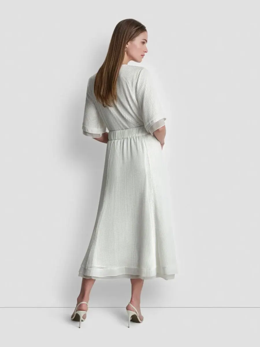 Женская многослойная юбка до щиколотки в клетку DKNY — изображение 6 из 6, белый