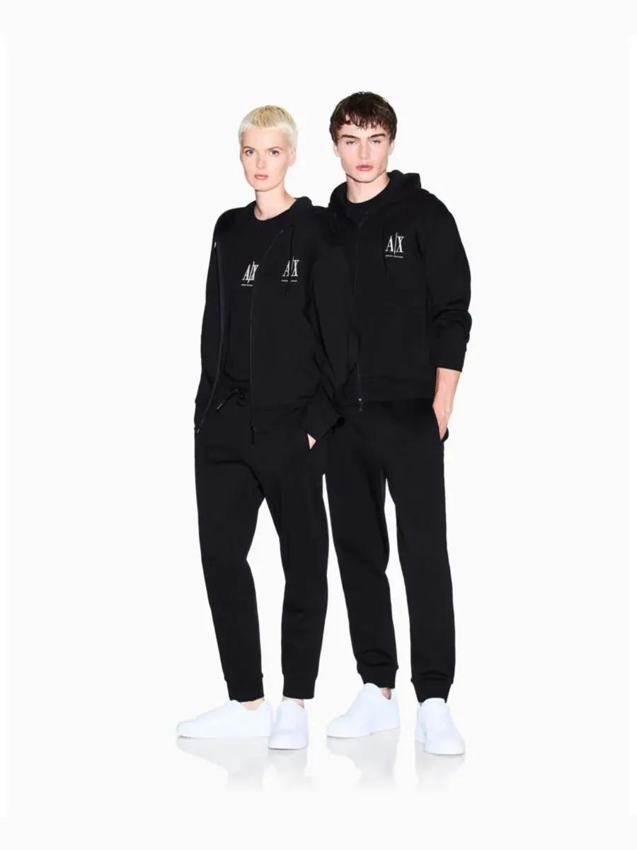 Мужская толстовка Icon Logo на молнии A|X Armani Exchange — изображение 4 из 5, черный