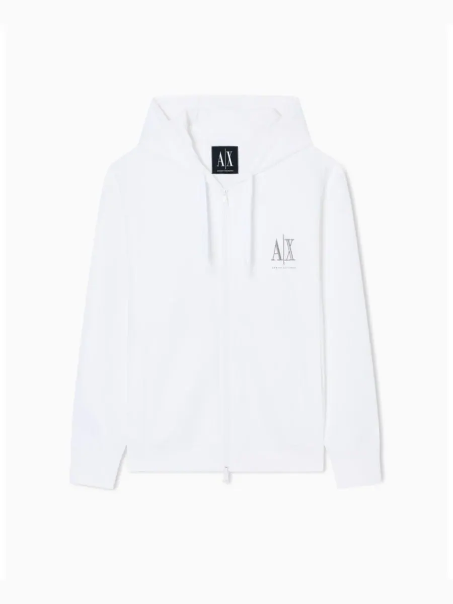 Мужская толстовка Icon Logo на молнии A|X Armani Exchange — изображение 1 из 5, белый