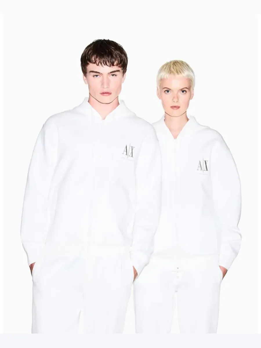 Мужская толстовка Icon Logo на молнии A|X Armani Exchange — изображение 2 из 5, белый