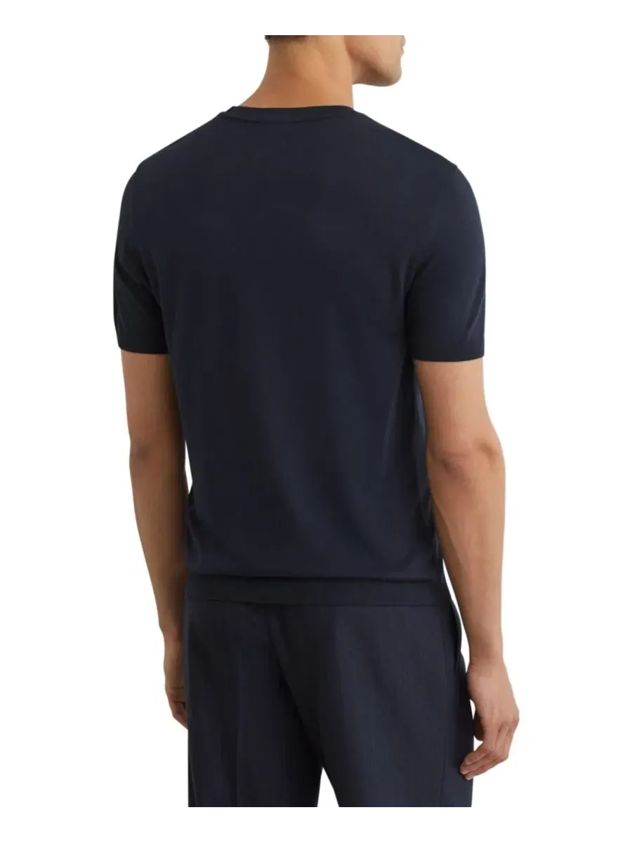 Футболка с коротким рукавом Chad Cotton-Modal Modern-Fit REISS — изображение 4 из 5, темно-синий