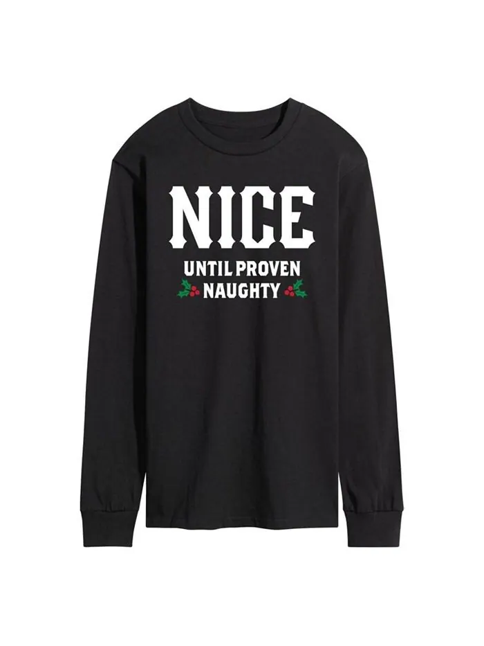 Мужская футболка с длинными рукавами Nice Until Proven Naughty AIRWAVES — изображение 1 из 2, черный