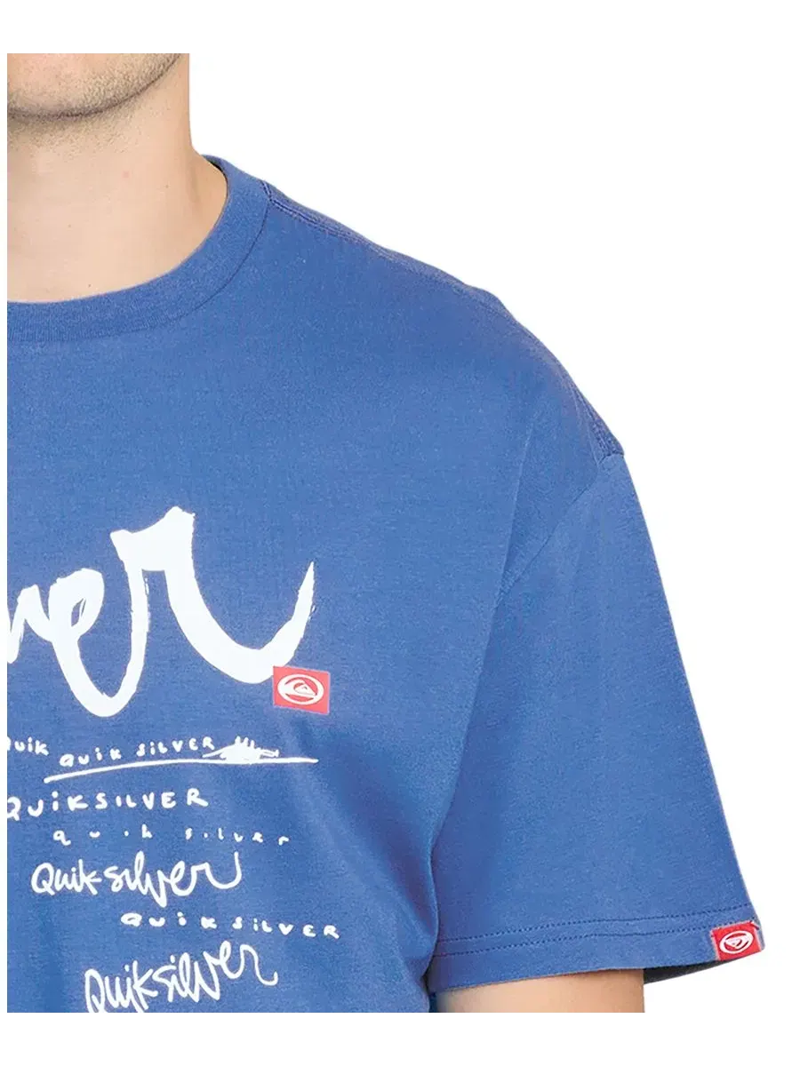 Мужская футболка с круглым вырезом и короткими рукавами Quiksilver — изображение 2 из 3, синий