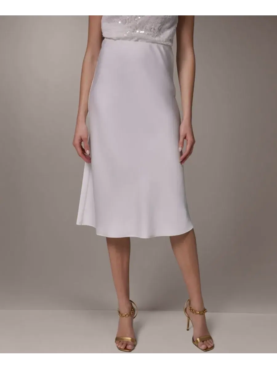 Женская юбка миди, скроенная по косой Donna Karan New York — бежевый
