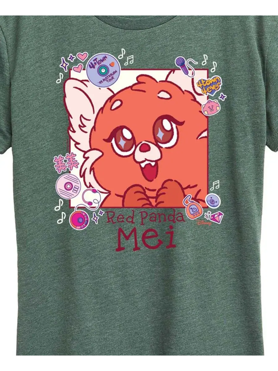 Футболка большого размера Turning Red Mei с изображением красной панды Hybrid Apparel — изображение 2 из 3, зеленый