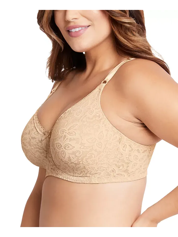 Кружевной бесшовный бюстгальтер с косточками Lace 'n Smooth 2-Ply 3432 Bali — изображение 3 из 3, бежевый