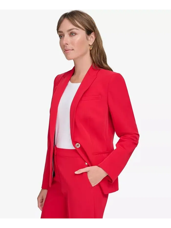Женский пиджак на одной пуговице Tommy Hilfiger — изображение 3 из 5, коричневый