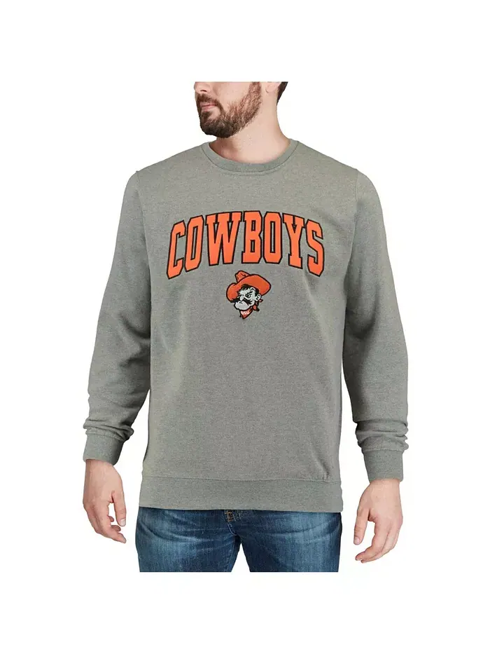 Мужская толстовка с круглым вырезом Oklahoma State Cowboys с аркой и логотипом Colosseum — изображение 4 из 7, серый