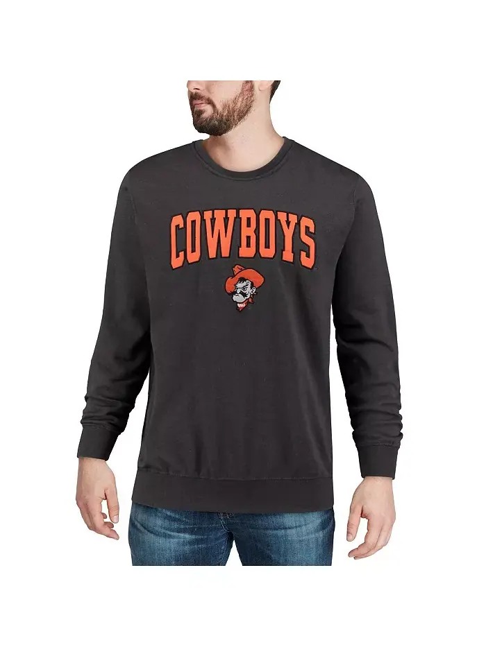 Мужская толстовка с круглым вырезом Oklahoma State Cowboys с аркой и логотипом Colosseum — изображение 7 из 7, серый