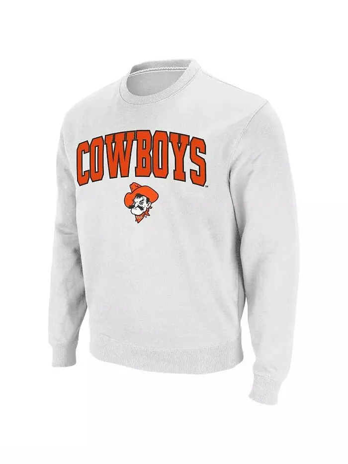 Мужская толстовка Oklahoma State Cowboys с круглым вырезом и аркой Colosseum — изображение 2 из 7, белый