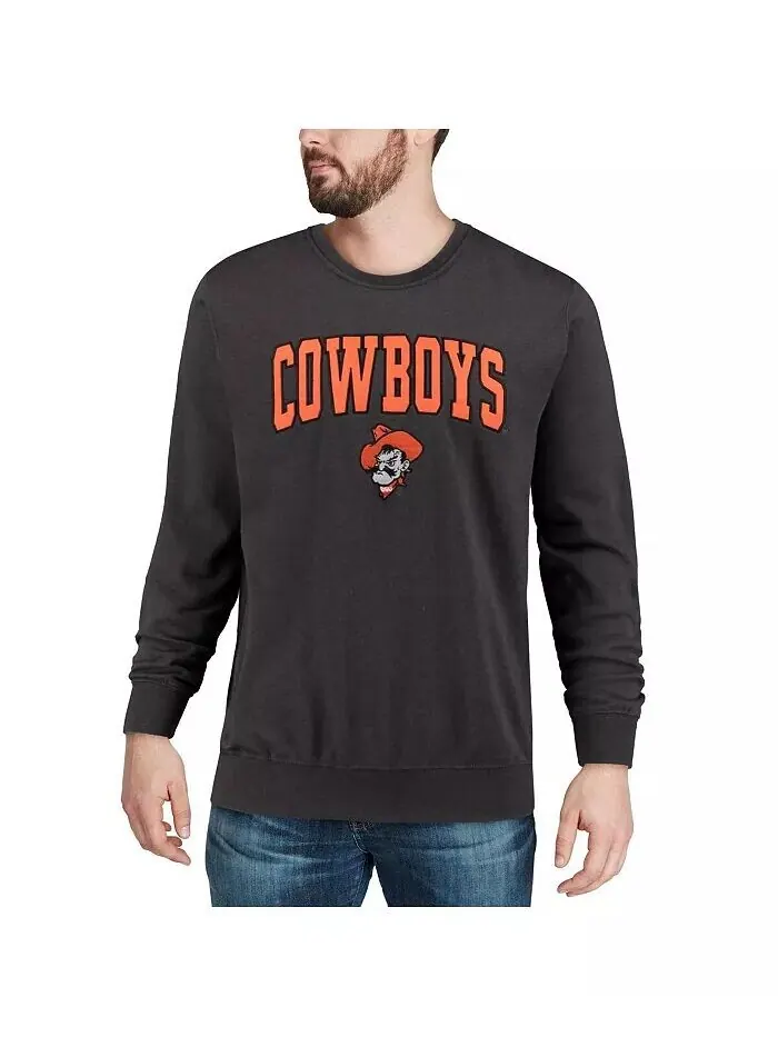 Мужская толстовка Oklahoma State Cowboys с круглым вырезом и аркой Colosseum — изображение 7 из 7, белый