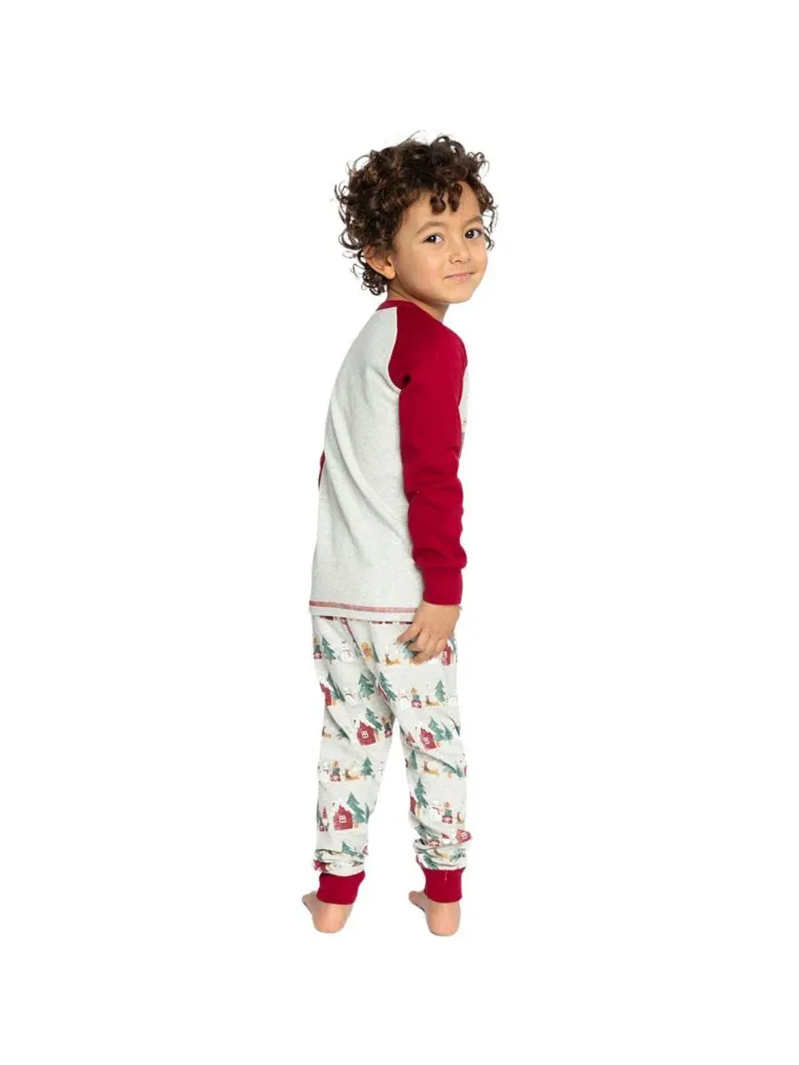 Детский комплект пижам из хлопка с рождественским принтом Holiday Family Pajamas Deux par Deux — изображение 3 из 6, бежевый
